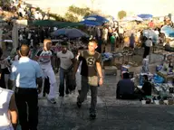 Guy with friends at market