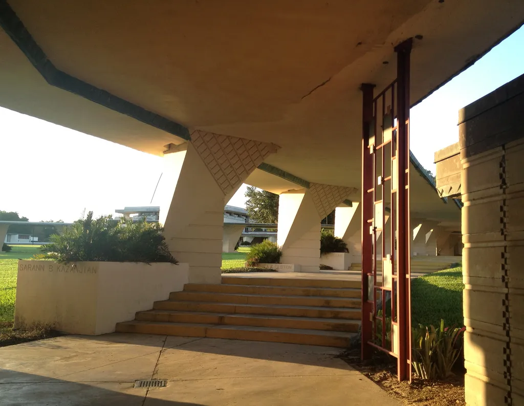 Moving through Frank Lloyd Wright’s Florida Southern College in the late afternoon