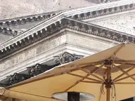 Pantheon with square canvas umbrelli