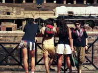 Glasgwegian Backpackers at the Colosseum