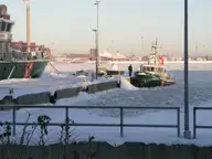 Boat in the Frozen Harbour