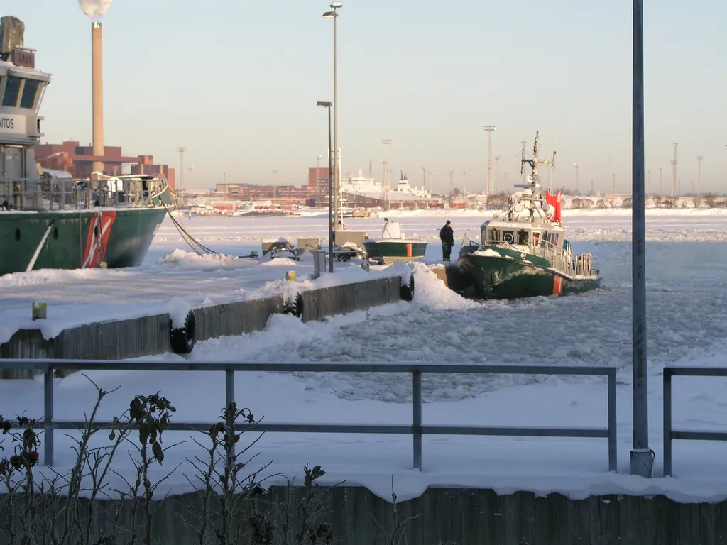 Boat in the Frozen Harbour
